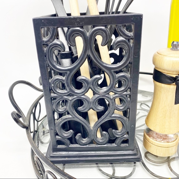 Storage & Organization Cast Iron Black Decorative Kitchen Utensil